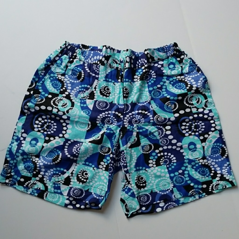 Ankara print blue  shorts  size M